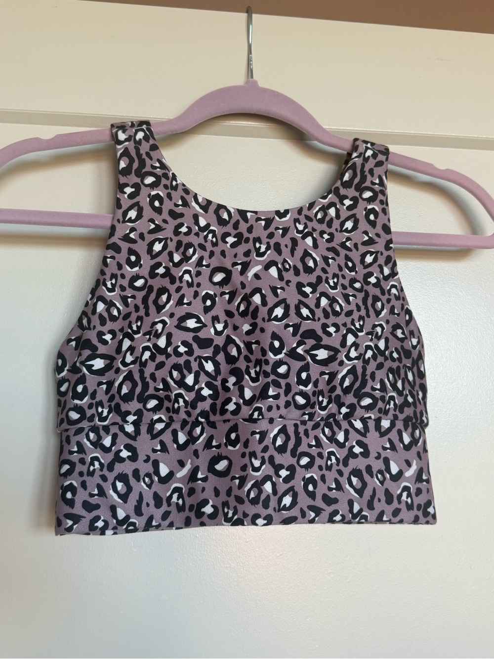 Kyodan Mauve Leopard Print Activewear Tank Top, Size XS